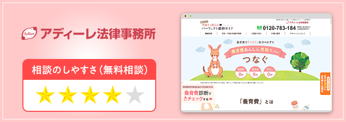 アディーレ法律事務所の養育費無料相談